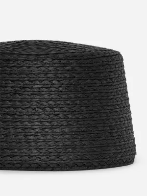 Chapeau pillbox en paille - Noir — photo 2