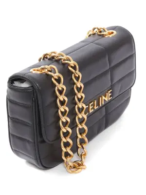 Sac Shoulder bag en cuir matelassé noir et chaîne dorée Prix boutique 2800€ — photo 4