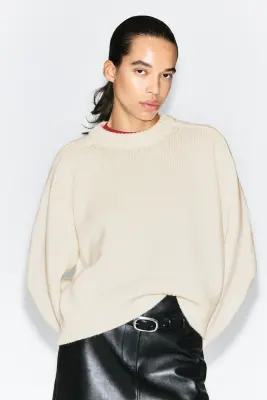 PULL À COL ROND EN LAINE - CRÈME — photo 4