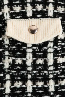 Gilet oversize en maille bouclette - Noir/motif — photo 3