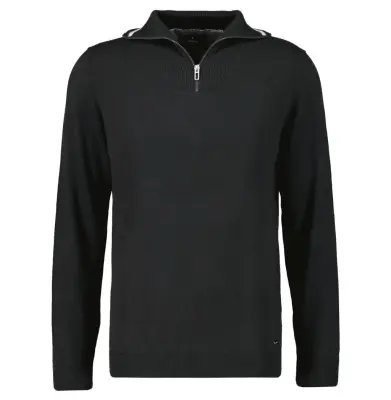 RAGMAN PULL COL ZIP COTON CASHMERE Noir — photo 2