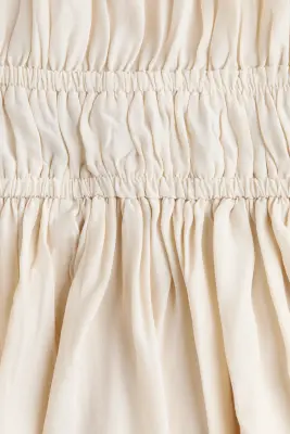 Blouse à manches volantées avec basque - Beige clair — photo 4
