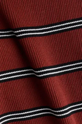 Rib-knit trousers - Rouge foncé/rayé — photo 3