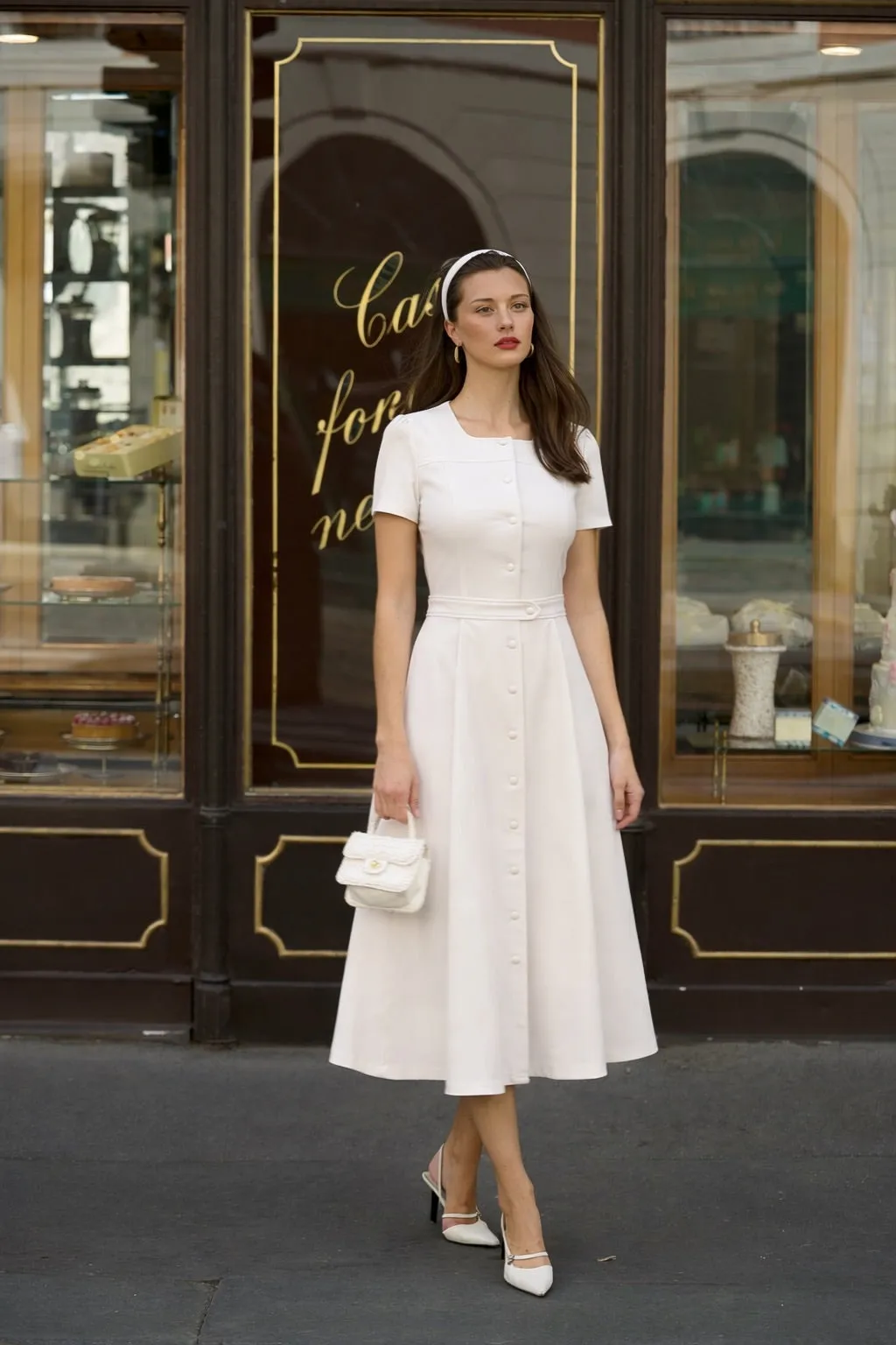 Rina Midi Dress - White