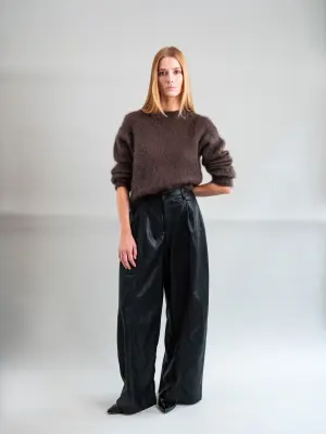 PANTALON BARREL FAÇON CUIR — photo 2