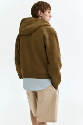 Veste à capuche zippée Loose Fit - Vert kaki — photo 3
