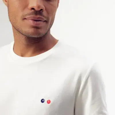 T-shirt écru Barthélémien "à vélo" — photo 3