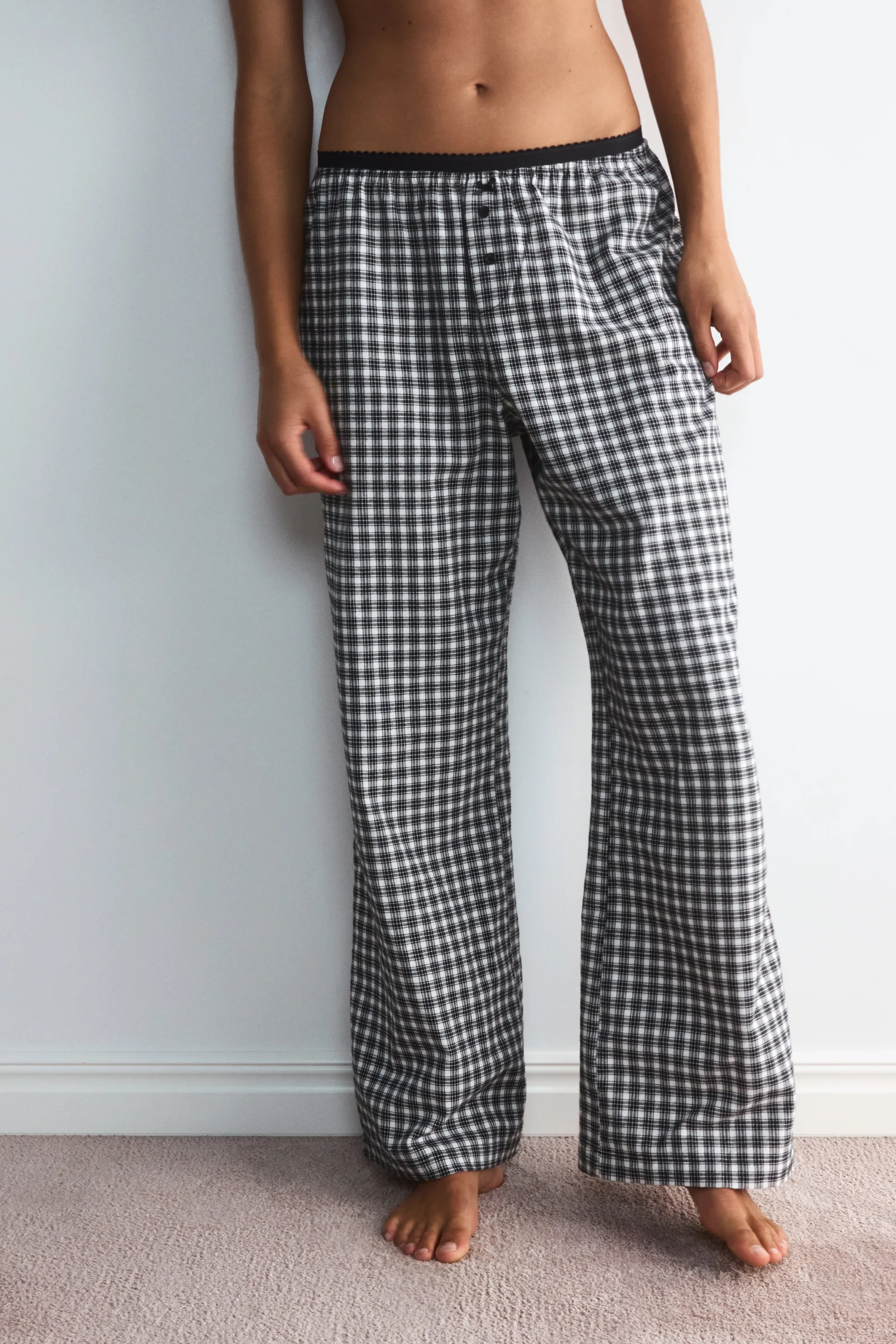 Pantalon de pyjama en flanelle - Noir/vichy