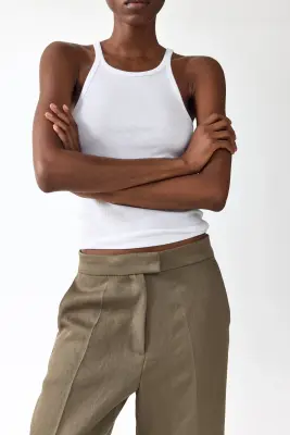 Pantalon chic avec jambes bootcut - Vert kaki — photo 1