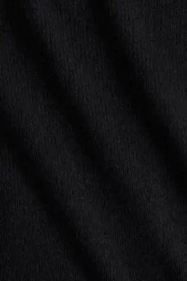 Robe volantée en maille côtelée - Noir — photo 4
