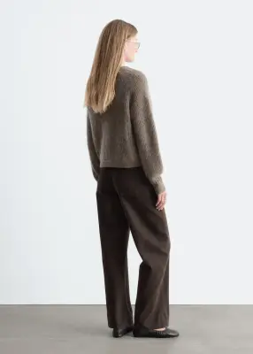 Mohair-Blend Cardigan - Taupe foncé — photo 4