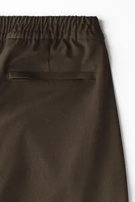Pantalon large à taille élastique Four-way Stretch - Marron foncé — photo 3