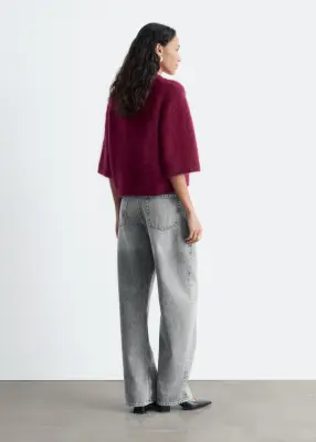 T-shirt en maille de mohair mélangé - Fuchsia foncé — photo 5