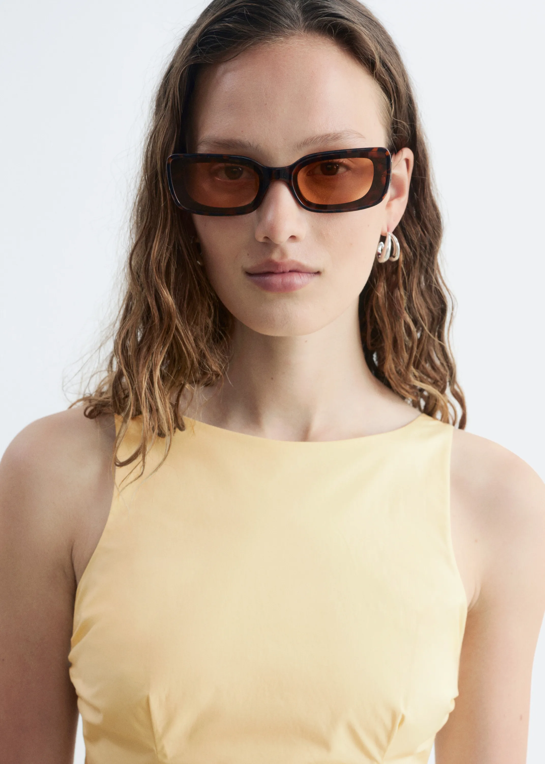 Robe midi avec liens au dos - Jaune