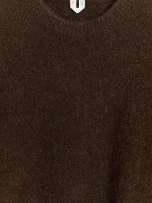 Pull en mélange de laine et d'alpaga - Marron foncé — photo 4