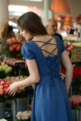 Estelle Button Down Dress - Bordeaux — photo 2