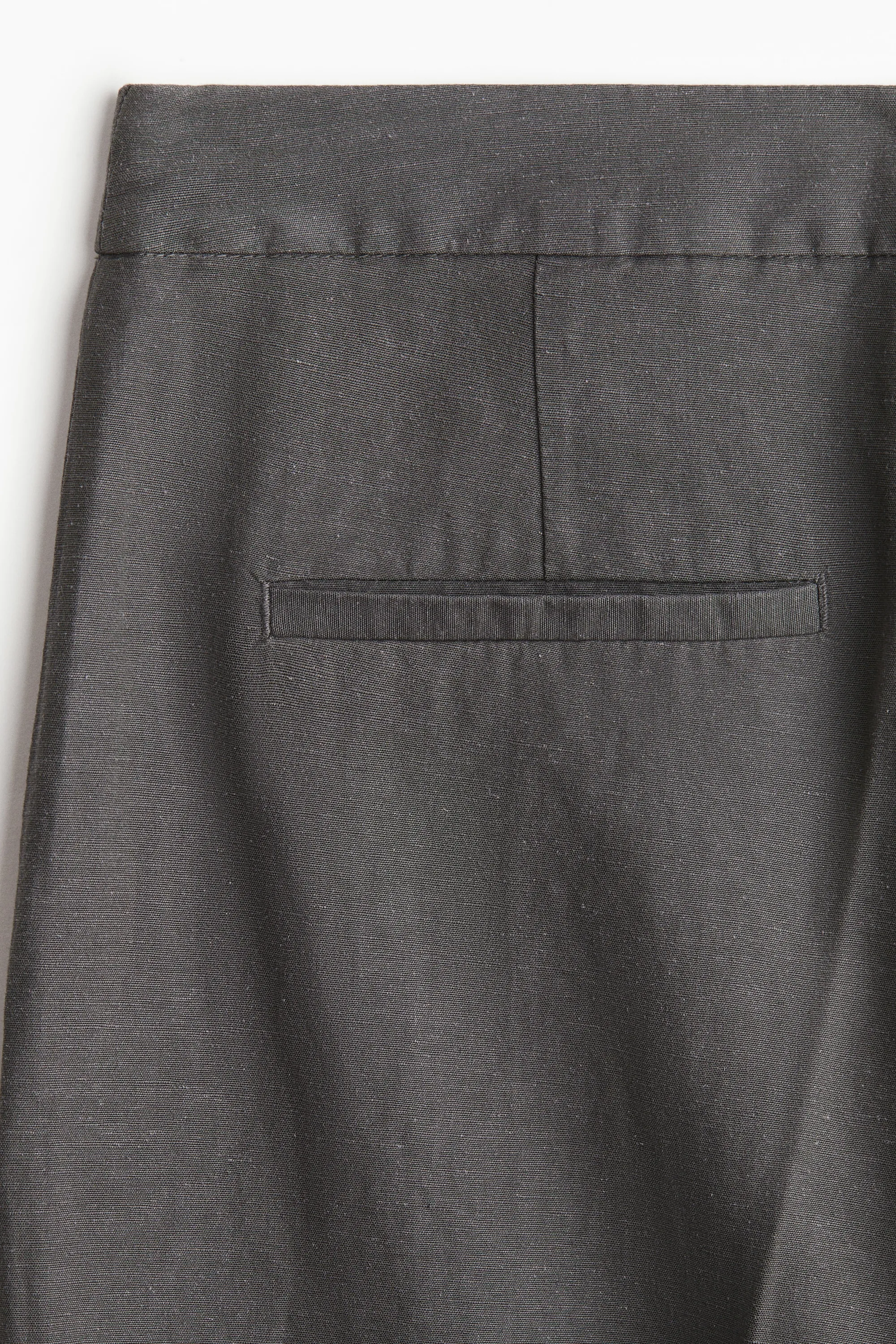 Pantalon chic en lin mélangé - Gris foncé