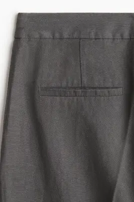 Pantalon chic en lin mélangé - Gris foncé — photo 1