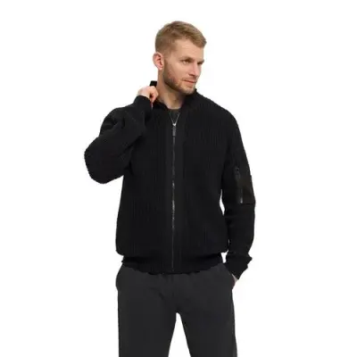 NORTH GILET COTON MAILLE Noir — photo 1