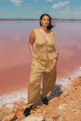 Pantalon large en lyocell — photo 2
