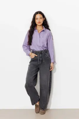 Chemise oversize rayée Femme — photo 3