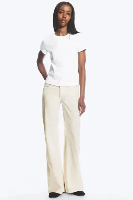 T-shirt coton ajusté manches courtes - Blanc — photo 1