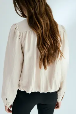 Veste oversize en twill - Beige — photo 3