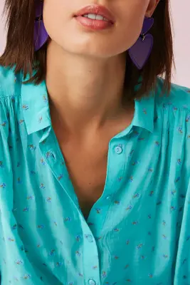 chemise tonia turquoise — photo 5
