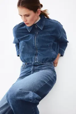 Veste oversize en denim - Bleu denim — photo 4