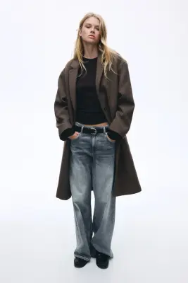 Manteau à fermeture droite - Taupe foncé — photo 1