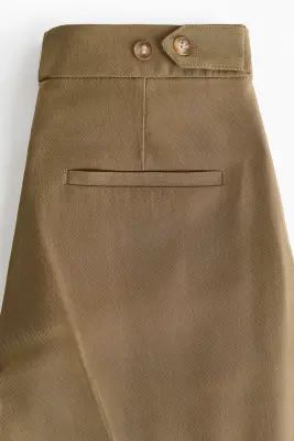 Pantalon en twill avec jambes barrel - Vert kaki — photo 4