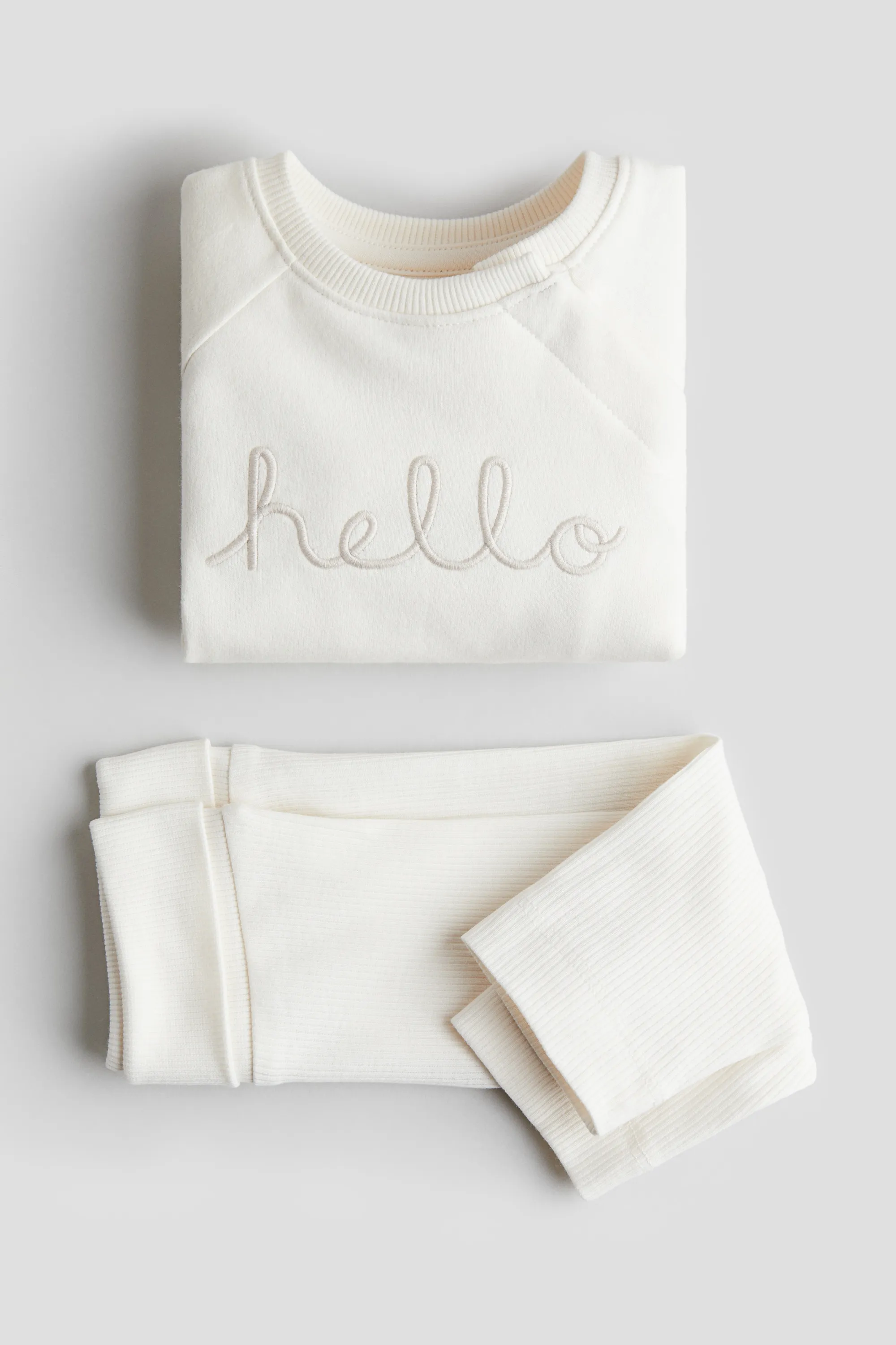 Ensemble 2 pièces en coton - Crème/Hello