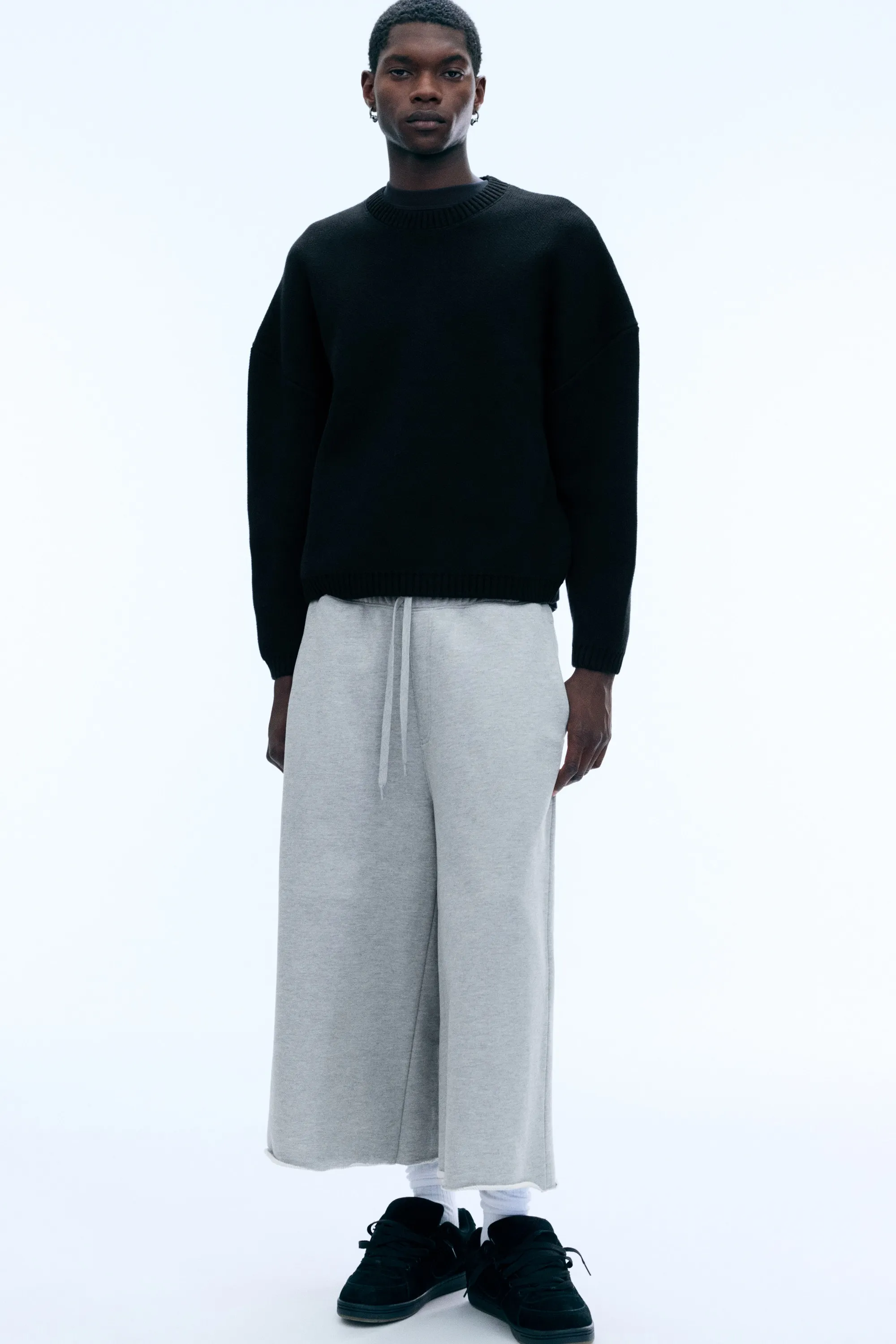 Pull oversize en coton épais - Noir