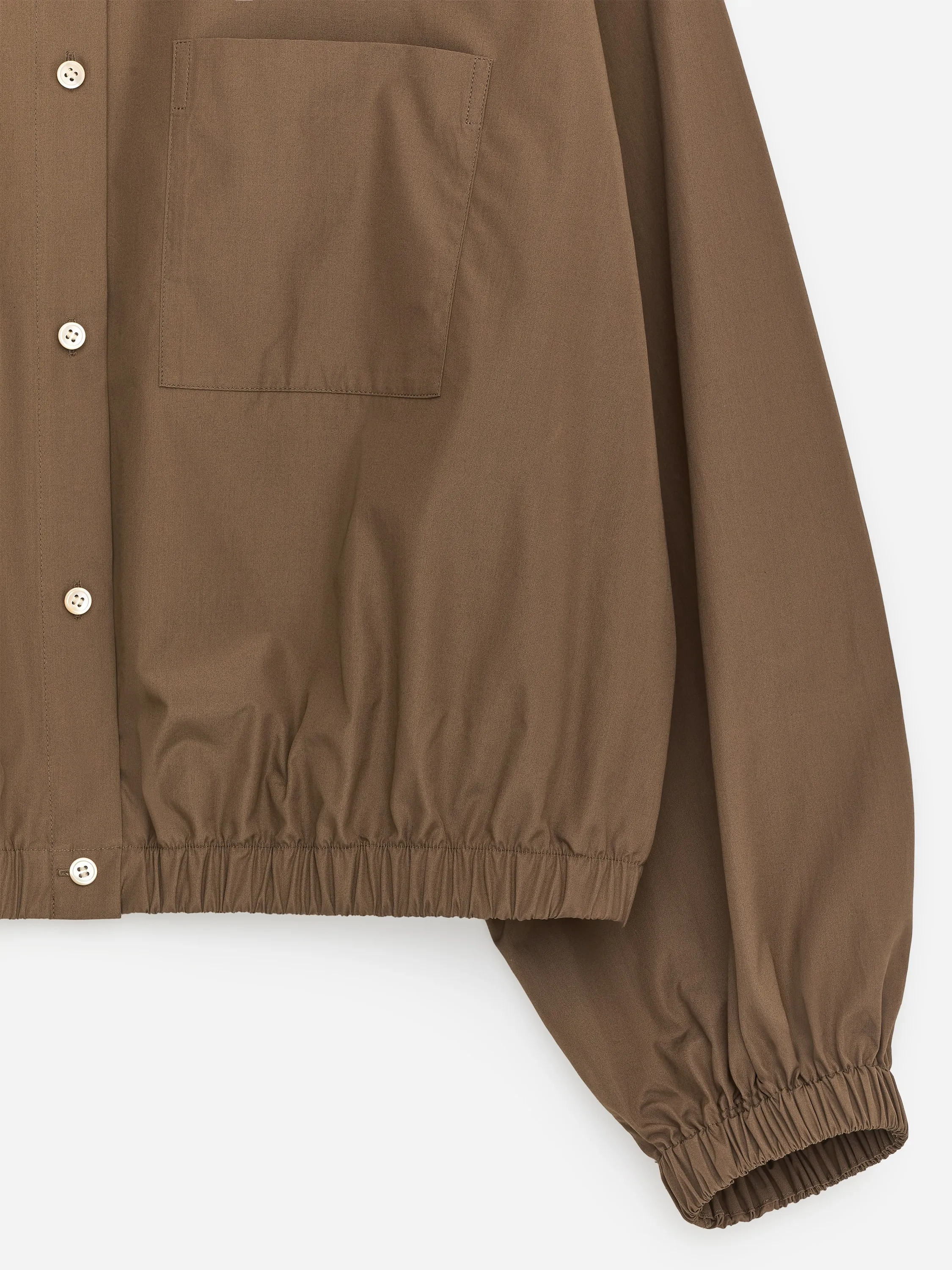 Chemise raccourcie en coton - Marron