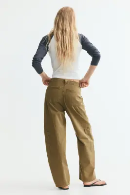Pantalon cargo - Vert kaki — photo 3