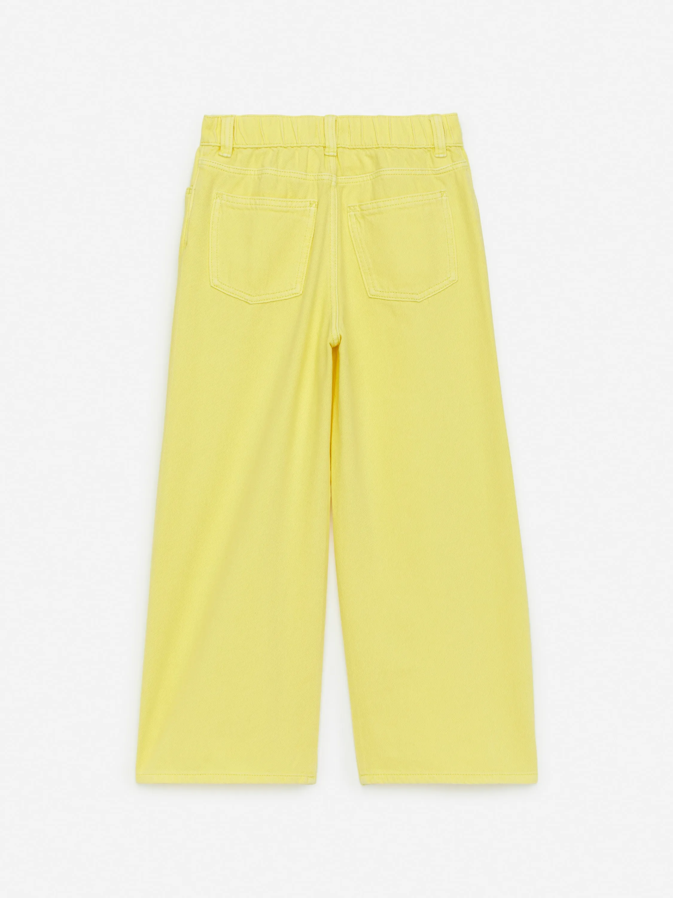 Pantalon large en jean - Jaune