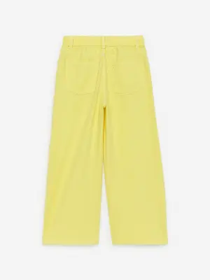Pantalon large en jean - Jaune — photo 1