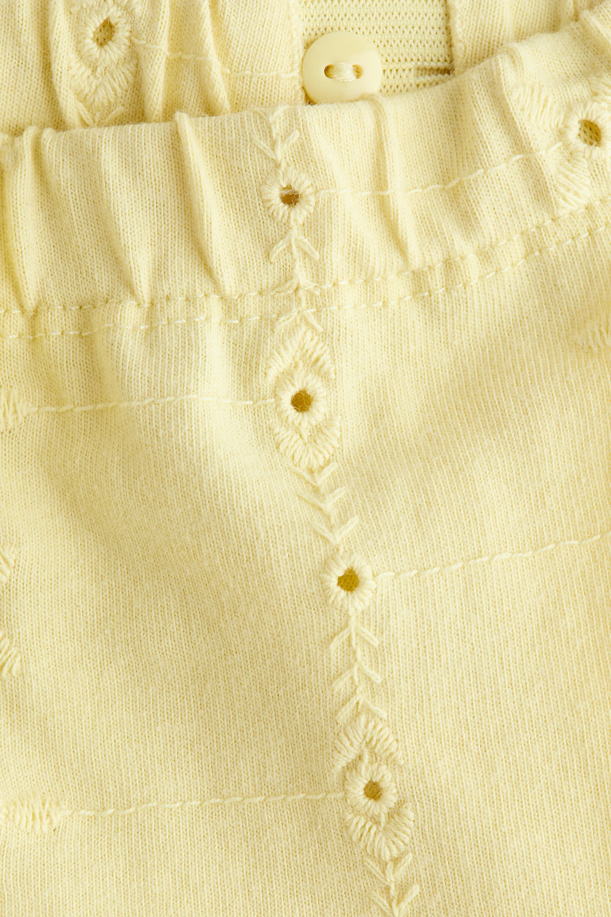 Short avec broderie anglaise - Jaune