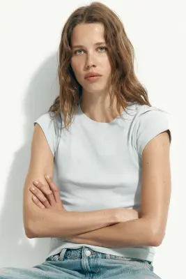 T-shirt en coton - Gris ancien clair — photo 1
