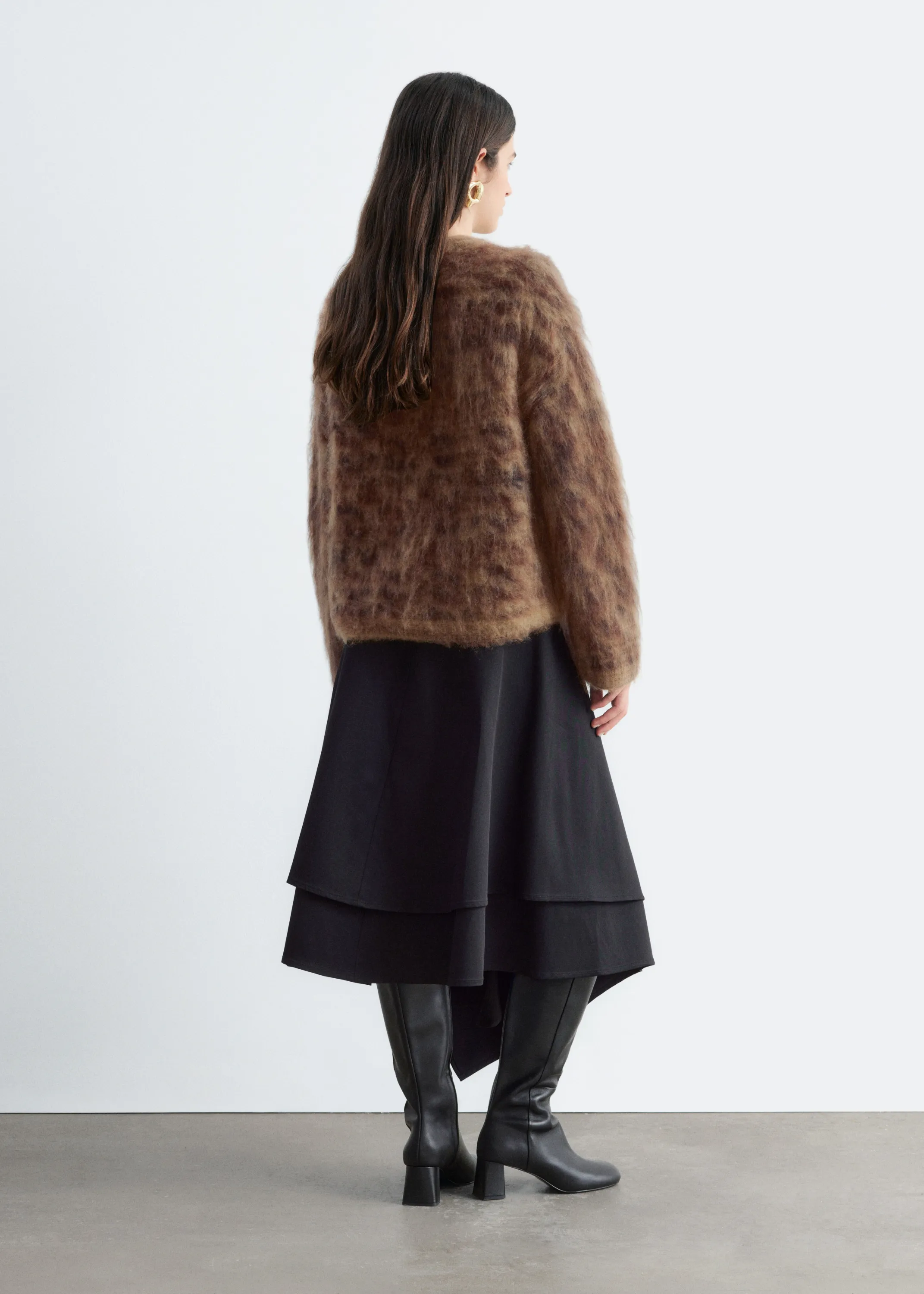 Pull en mohair mélangé - Beige foncé