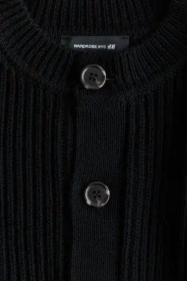 Gilet à épaulettes en laine - Noir — photo 4