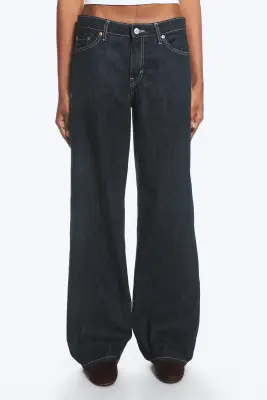 Jean jambe large taille basse Ample - Blue Rinse – Bleu foncé — photo 1