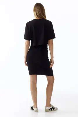 MAMA Ensemble 2 pièces avec top et jupe - Noir — photo 2