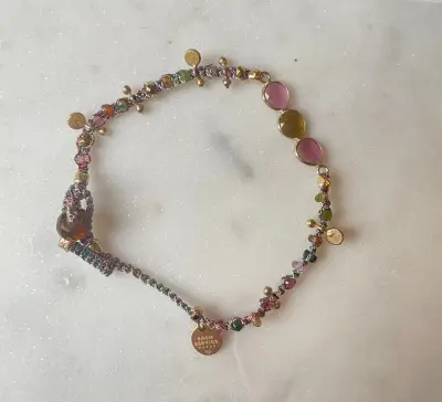 Nouveau ! ROOM SERVICE JEWELRY Bracelet Kasha Macramé Tourmaline -30% — photo 2