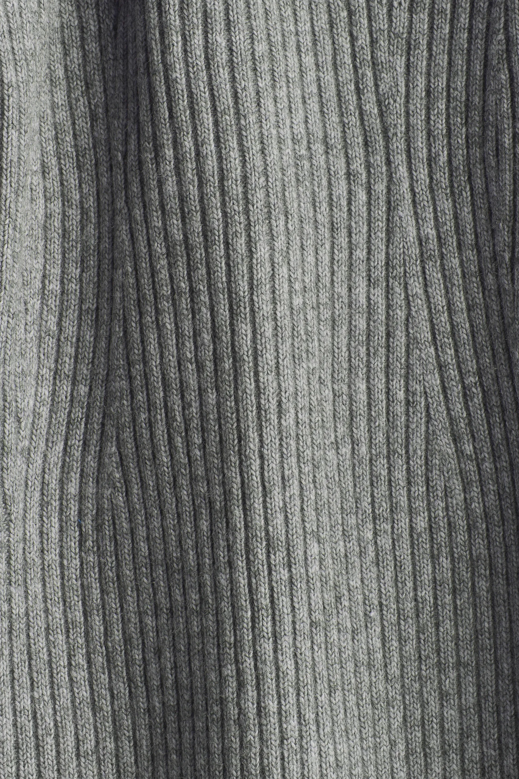 Robe à encolure bateau en maille côtelée - Gris chiné