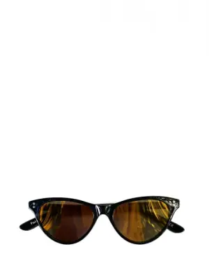 Lunettes de soleil Norma Jeanne monture papillon noire verres miroirs jaune doré NEUVES Prix boutique 350€ — photo 1