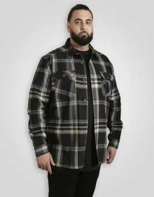 DUKE SURCHEMISE GRANDE LONGUEUR A CARREAUX Noir Gris — photo 3