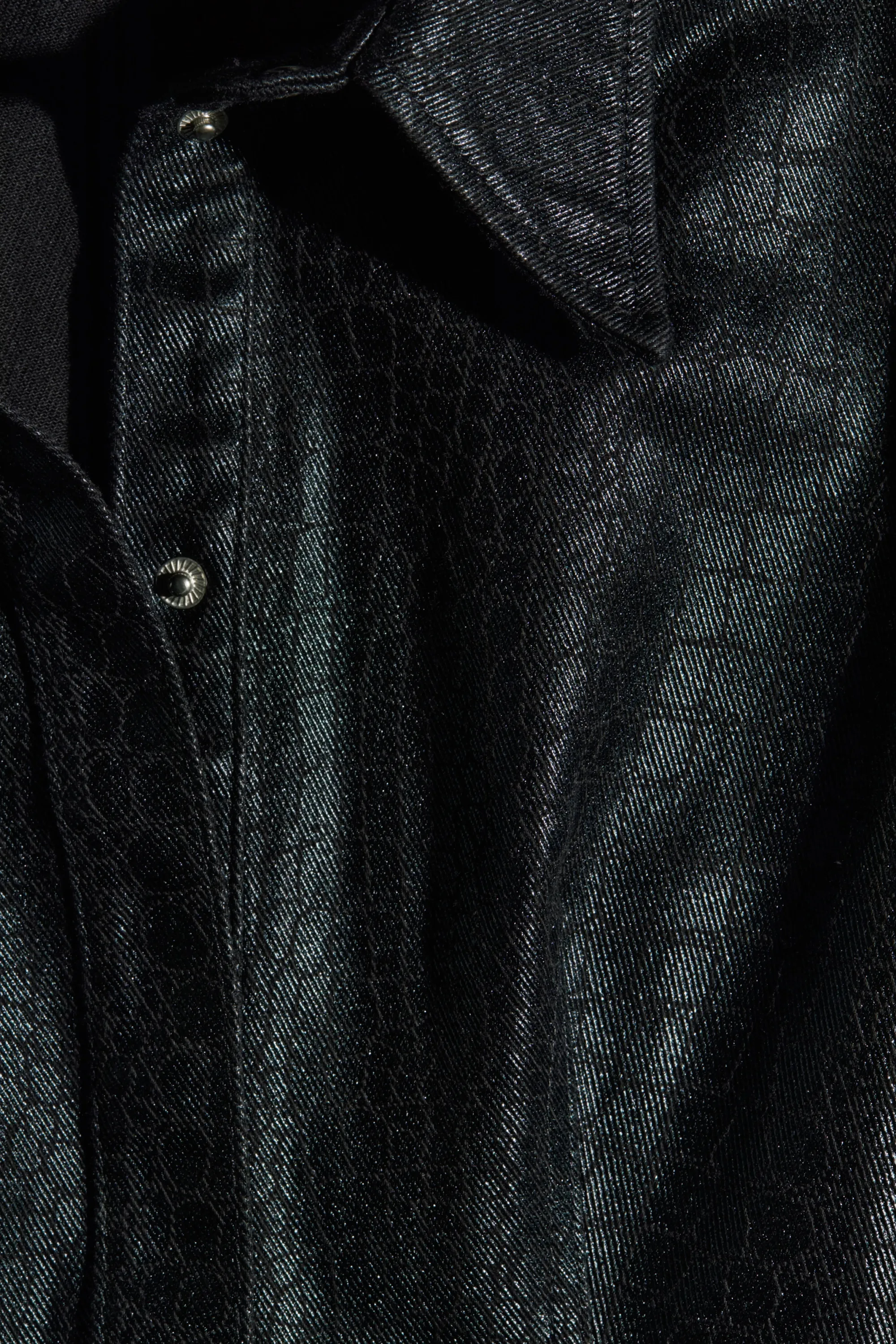 Chemise en twill à motif - Noir/motif croco