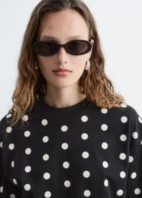T-shirt en coton - Noir/Blanc — photo 3