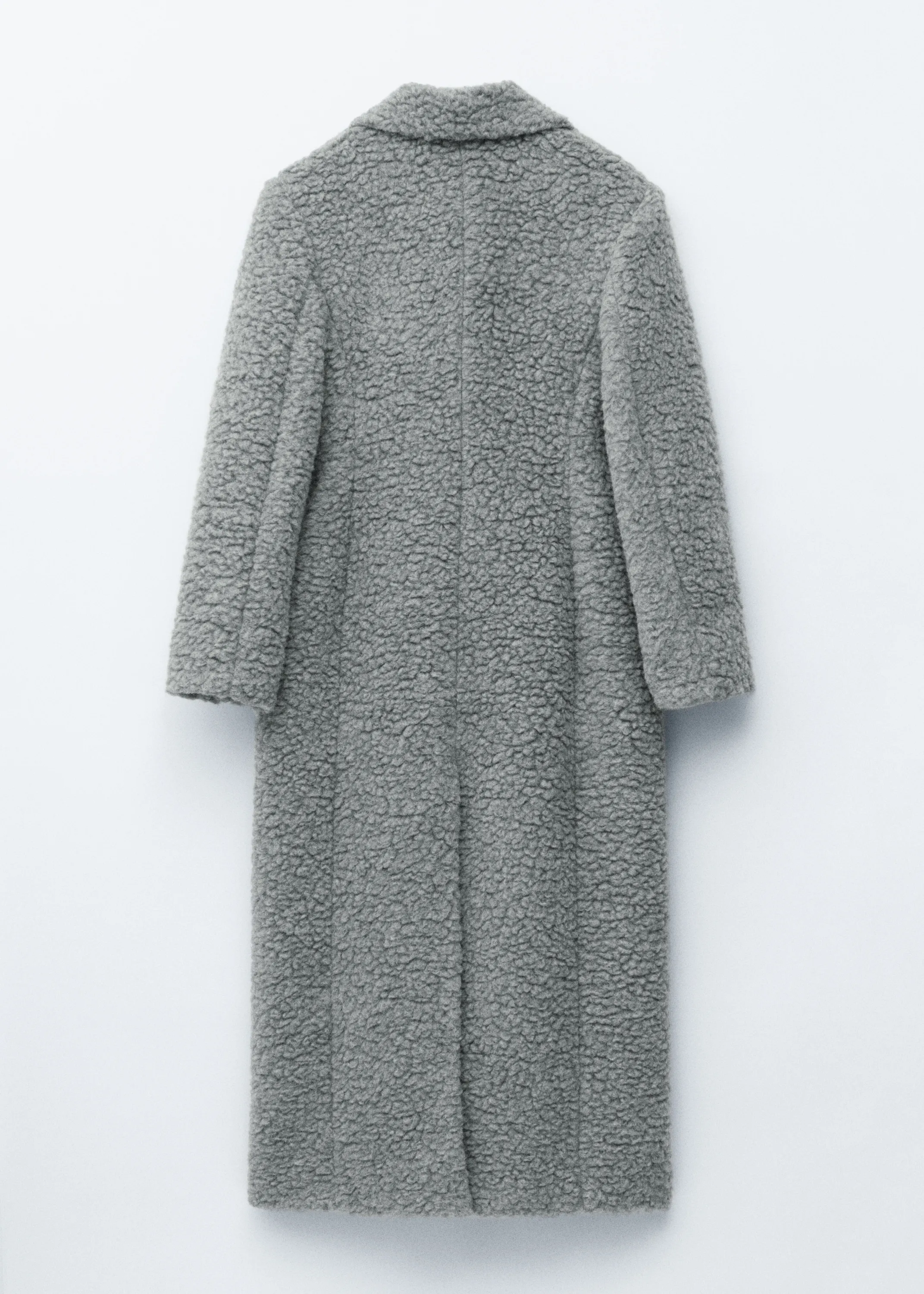 Manteau long en peau de mouton retournée - Gris